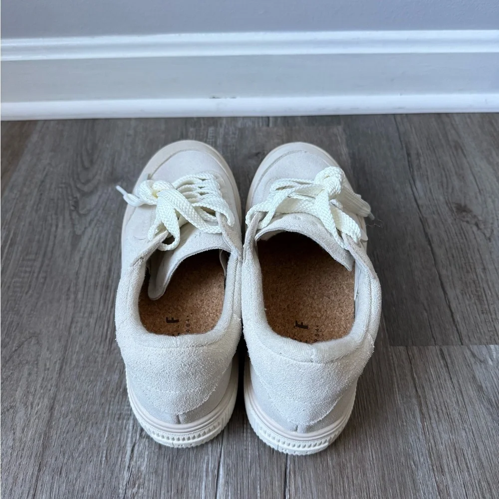 Reef Lay Day Lift Leather Boho Platform Casual Sneakers Beige Cream New Size 8.5 - Picture 6 of 16